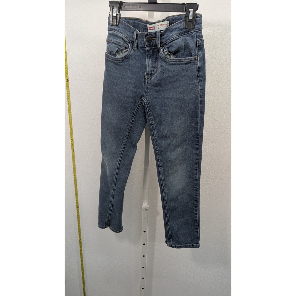 Levis 514 Straight Leg Performance Jeans Boys Size 8 Reg Medium Wash Blue Denim